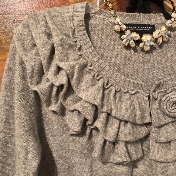 BANANA REPUBLIC Gray Cashmere Blend Shrug Cardigan - Picture 4 of 6